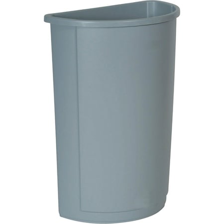 Rubbermaid Commercial 21 gal Half-Round Indoor Plastic Can, Gray, 12 in RCP352000GY